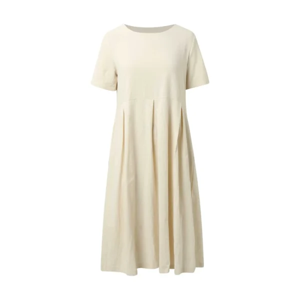 Summer Cotton Linen Maxi Dress Women Loose Casual Swing Dress - Image 6