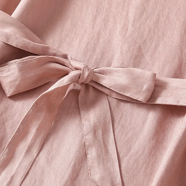 2025 Summer Cotton Linen Maxi Dress Women Casual Vintage Elegant - Image 2